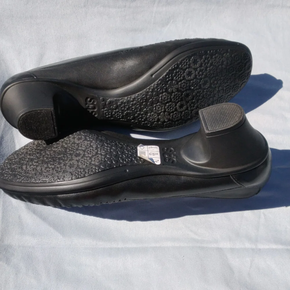SAS Black Perforated Slip-On Loafers